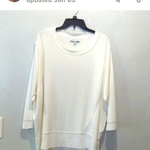 GIBSON & LATIMER CREAM LONG SLEEVE TUNIC